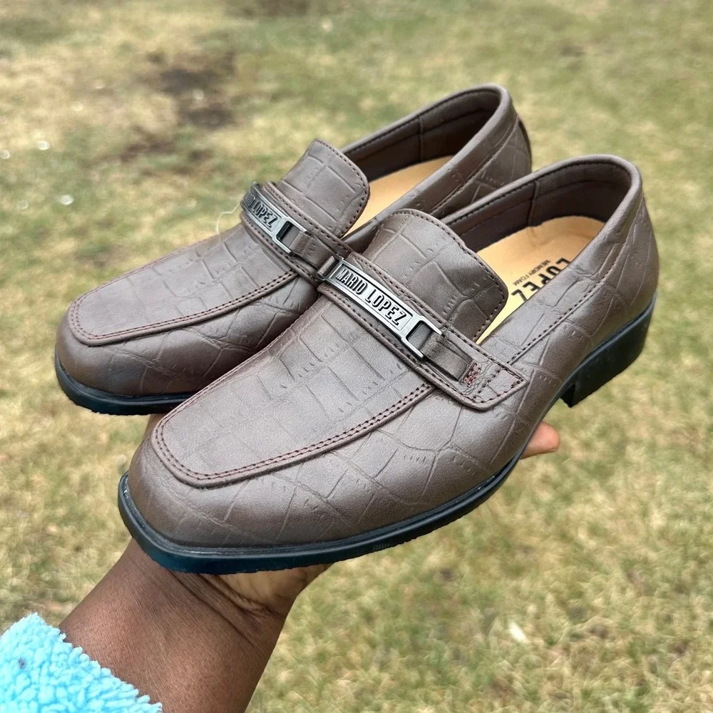 MARIO LOPEZ Little Boys Eligio-B‎ Faux Leather Dress Shoes Size 2 Brown NWT